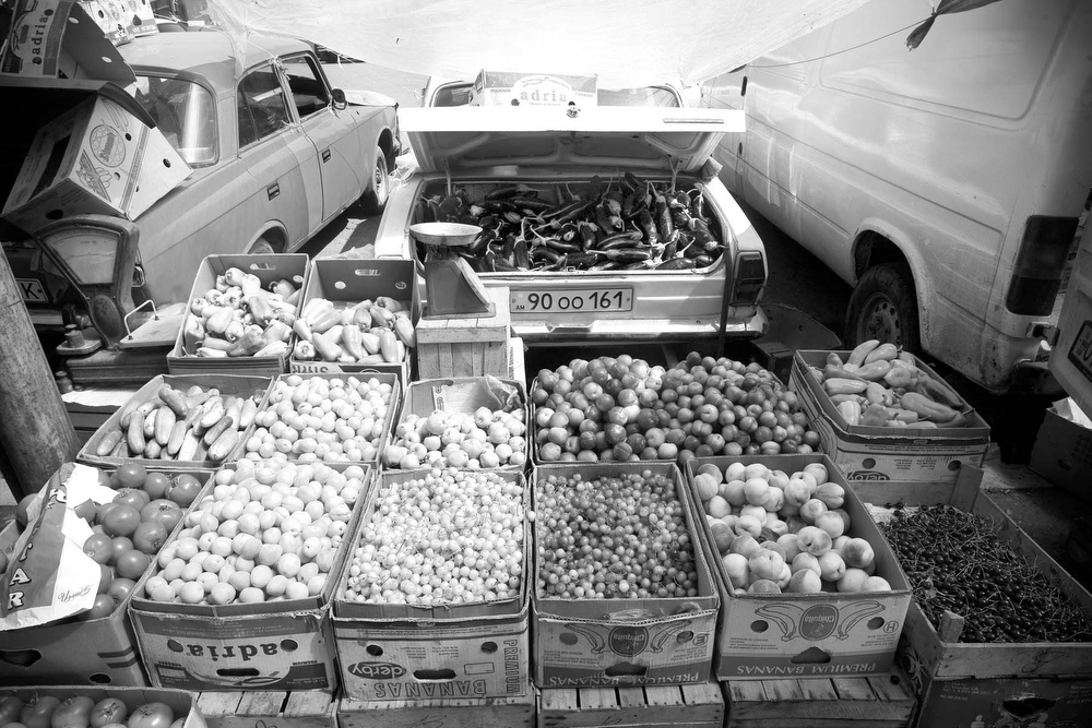 vendors in marketplace in Stepanakert, Nagorno Karabakh