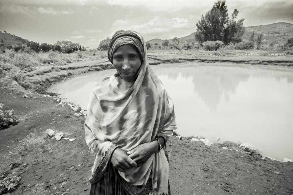 A woman collects drinking water near Harar.
